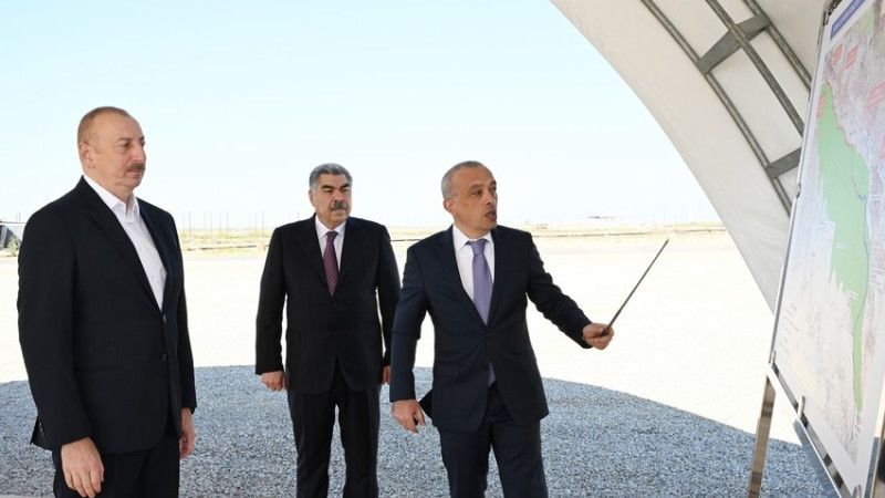 Prezident Şirvan suvarma kanalının təməlini qoyub - YENİLƏNİB