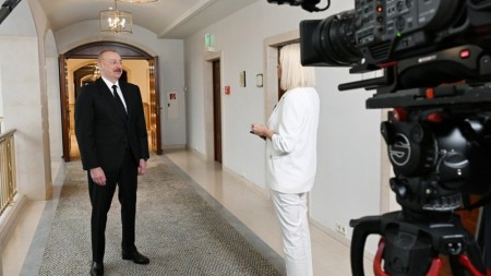 İlham Əliyev “Euronews”a müsahibə verdi - FOTOLAR
