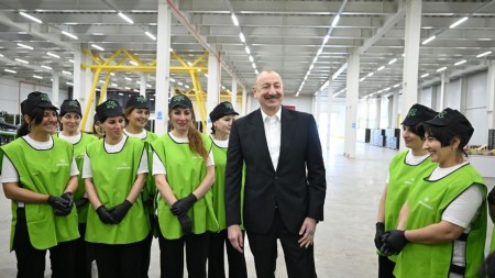 İlham Əliyev Qusarda kompleksin fəaliyyəti ilə tanış oldu - FOTOLAR