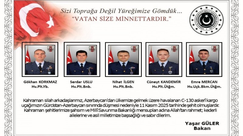 Təyyarə qəzasında şəhid olan türkiyəli hərbçilərin SİYAHISI