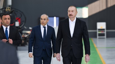 Prezident Ağdamda metal elektrik dirəklərinin istehsalı müəssisəsinin açılışında - FOTOLAR