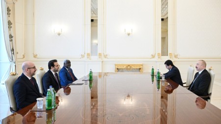 İlham Əliyev “Zayed İnsan Qardaşlığı Mükafatı” ilə bağlı nümayəndə heyətini qəbul etdi - FOTOLAR