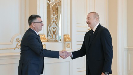 İlham Əliyev Gideon Saarı qəbul etdi - FOTOLAR