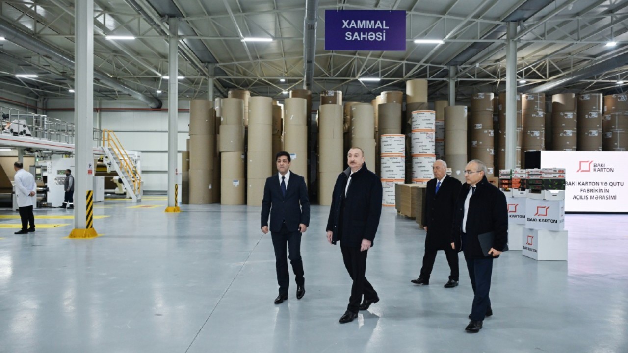 Karton və qutu taralarının istehsalı müəssisəsinin açılışı oldu - FOTOLAR